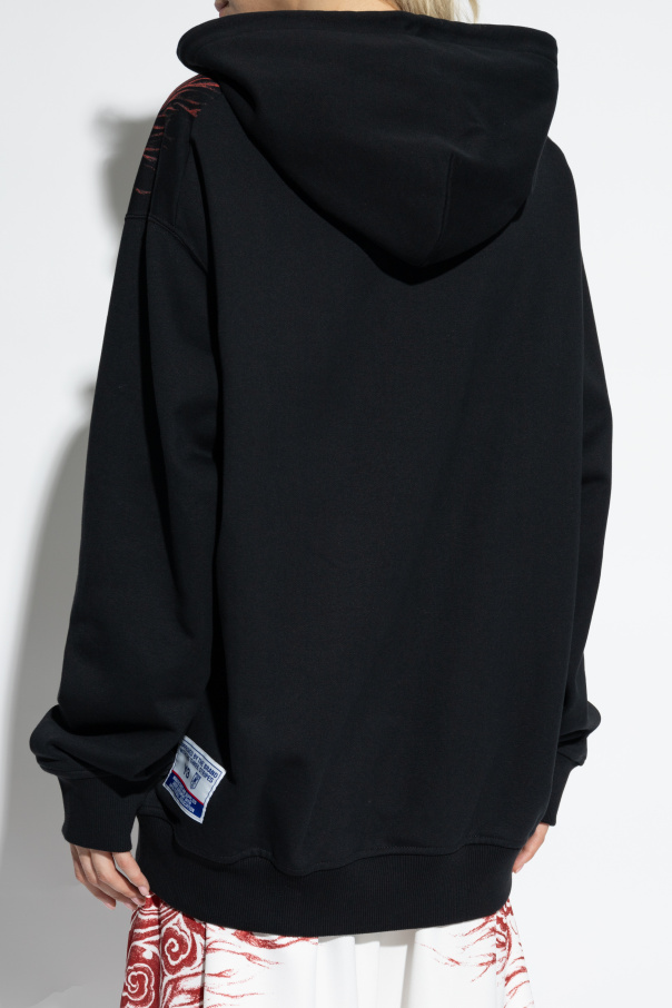 日本未入荷RADINEOのBLUE FLOWER 3 HOODIE 全3色 Eco-Friendly Dark Blue Floral Zip-Up Hoodie | Full Zipper